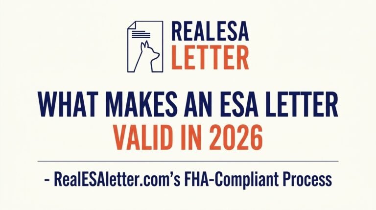 What Makes an ESA Letter Valid in 2026 – RealESAletter.com’s FHA-Compliant Process